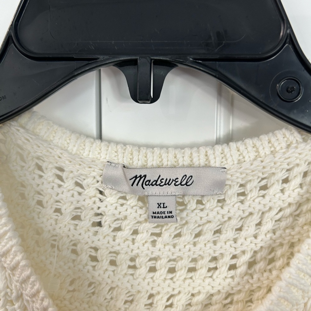 Madewell NEW Open stitchcrewneck cotton sweater tank - Picture 7 of 8